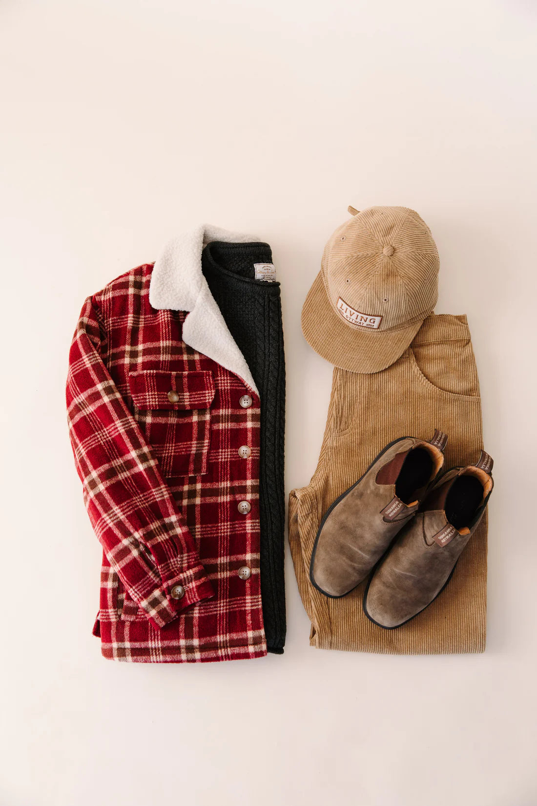 OTTWAY THE LABEL ROVER JACKET IN BURGANDY FLANNEL in BURGANDY FLANNEL — view 2