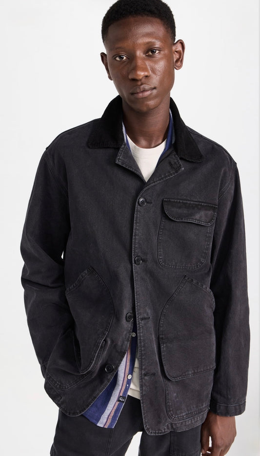 ALEX MILL FRONTIER JACKET IN WASHED BLACK