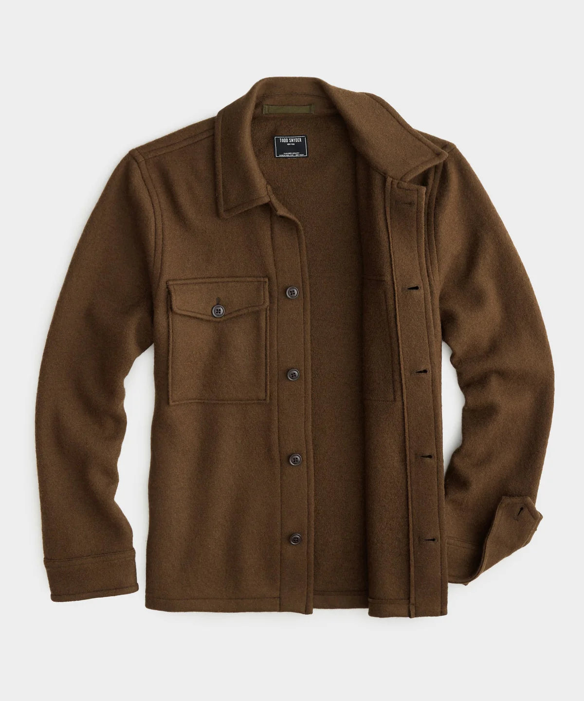 TODD SNYDER ITALIAN CPO SHIRT JACKET IN WEATHERED OAK in WEATHERED OAK — view 2