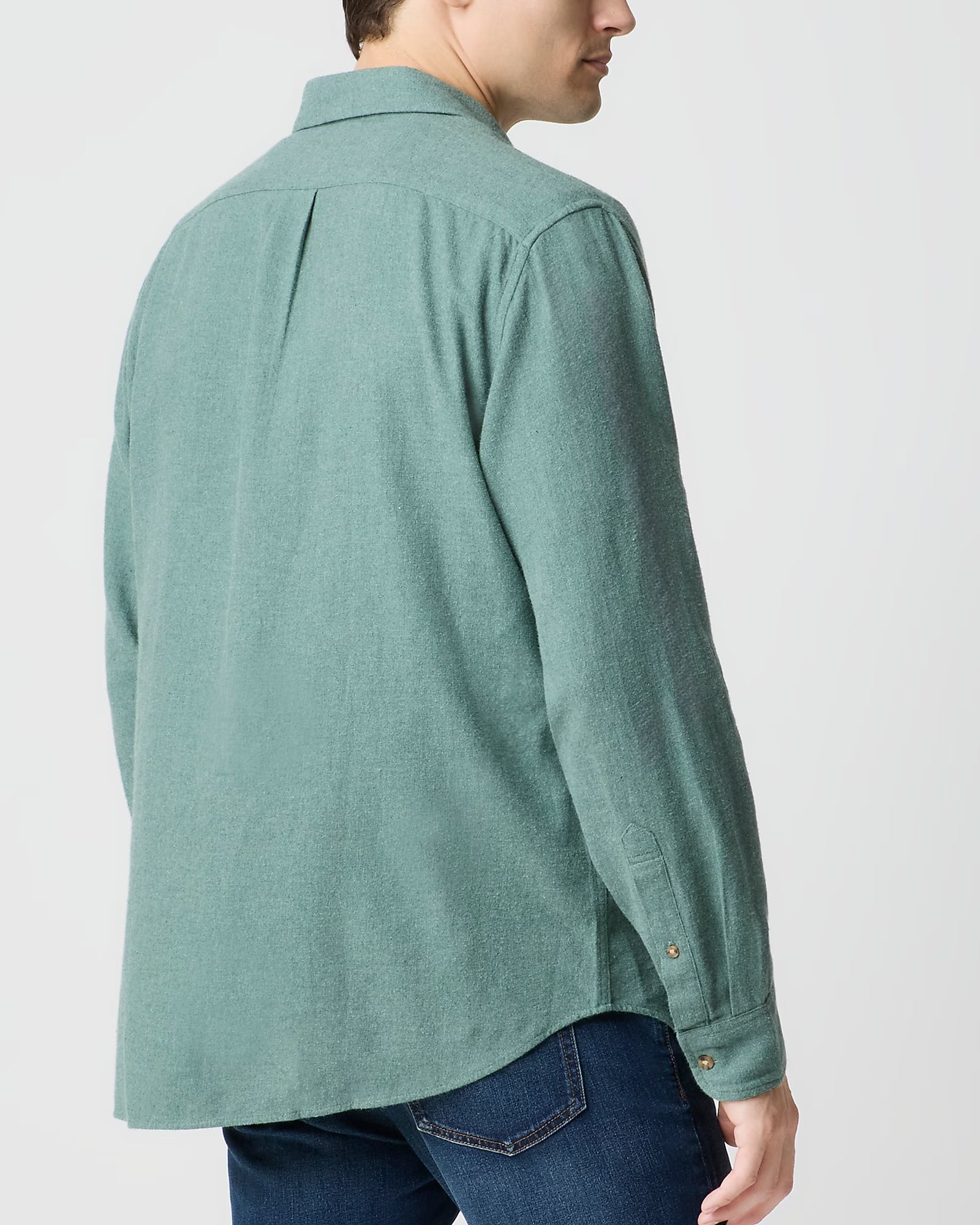 J. Crew J.CREW BRUSHED TWILL SHIRT IN HEATHER TOPIARY in HEATHER TOPIARY — view 3