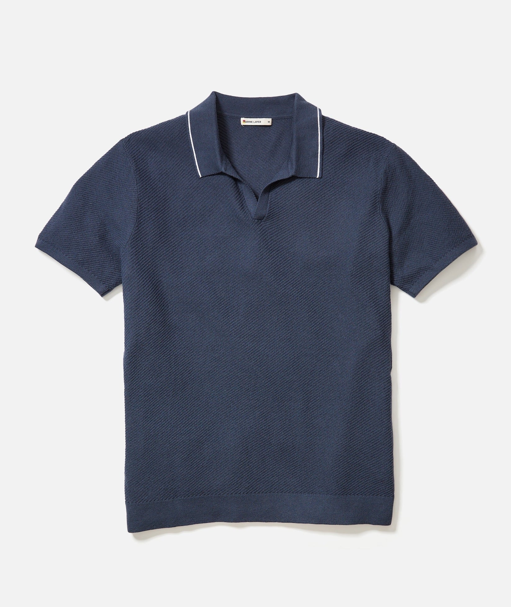 MARINE LAYER GREYSON SWEATER POLO IN INDIA INK in INDIA INK — main product view