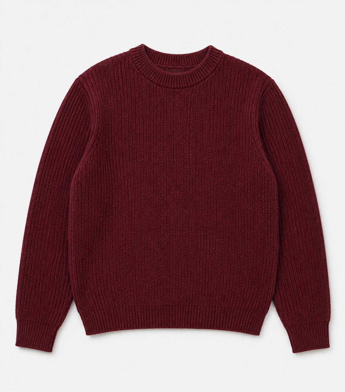 NUDIE JEANS AUGUST RIB WOOL SWEATER IN BURGUNDY