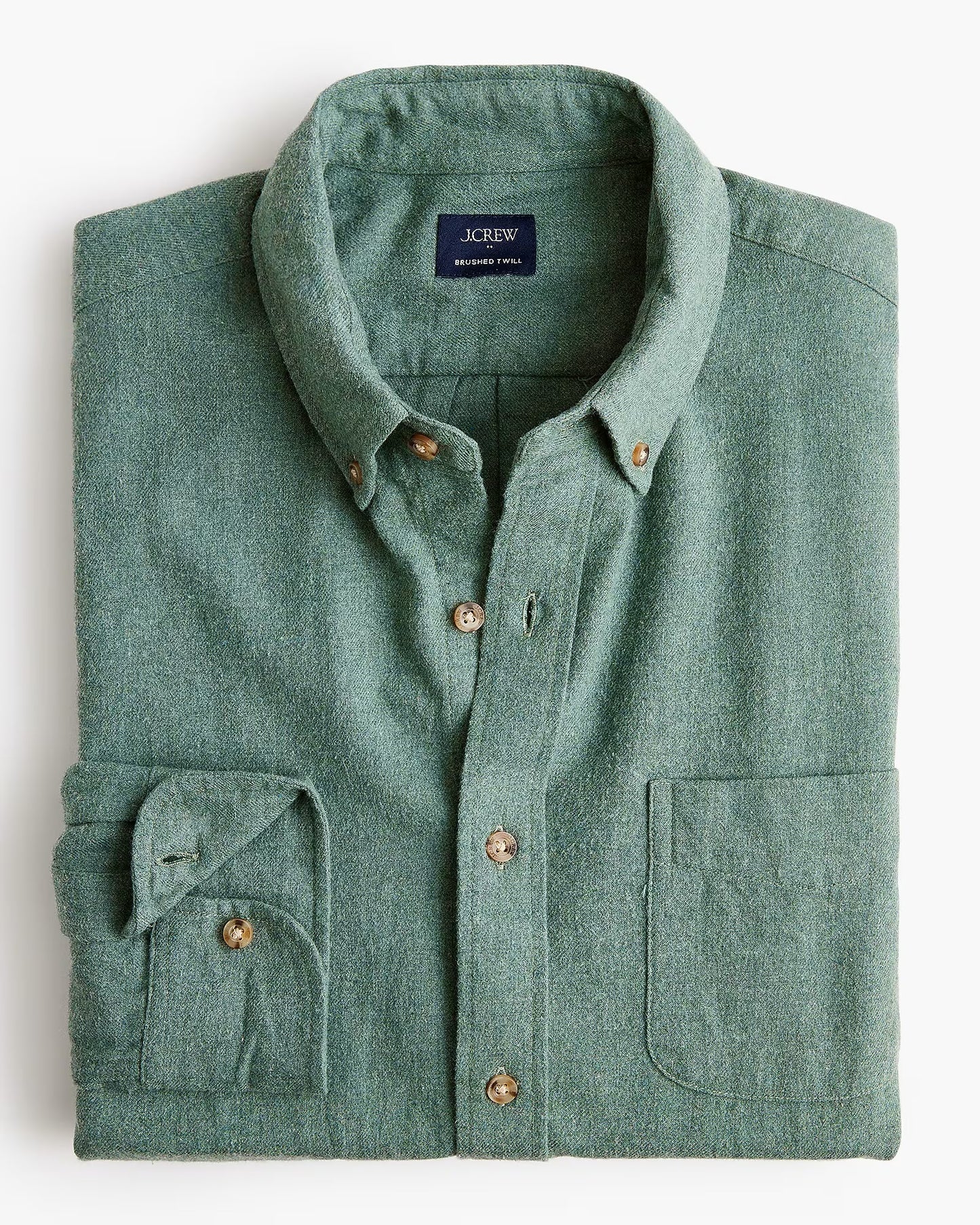 J.CREW BRUSHED TWILL SHIRT IN HEATHER TOPIARY