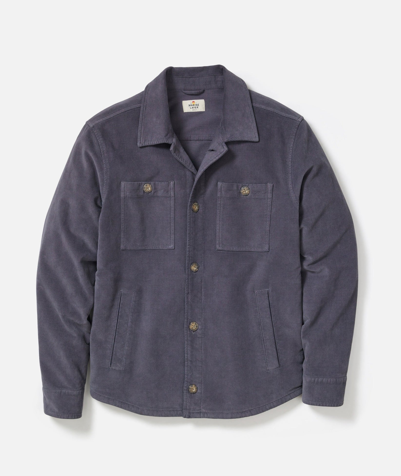 MARINE LAYER MAX MOLESKIN OVERSHIRT IN MOOD INDIGO in MOOD INDIGO — view 2