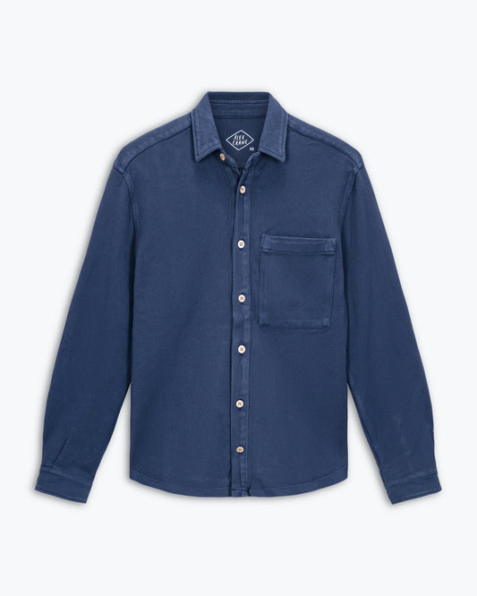 ALEX CRANE CAZA KNIT SHIRT IN INDIGO