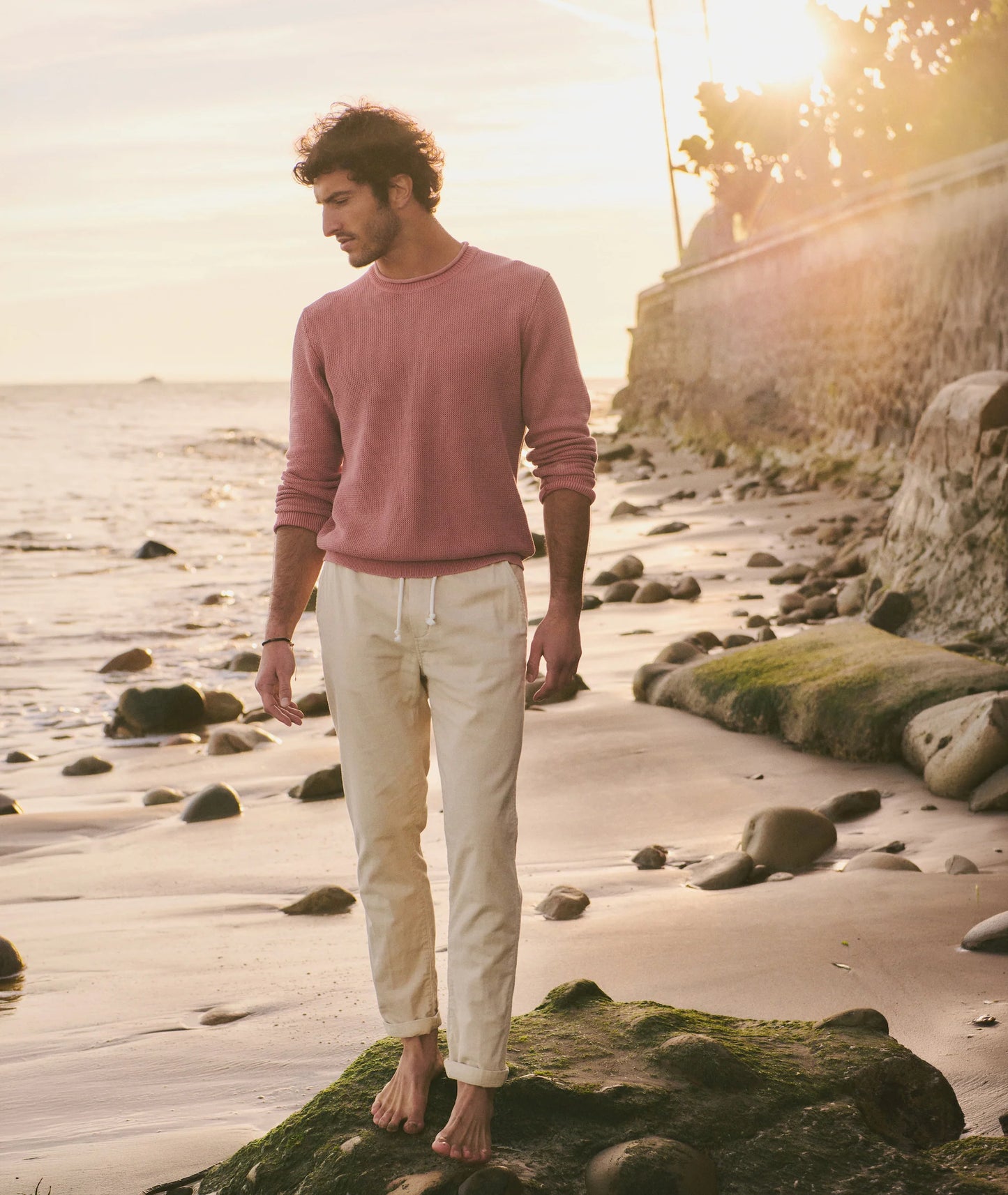 MARINE LAYER SATURDAY STRETCH BEACH PANT IN FOG