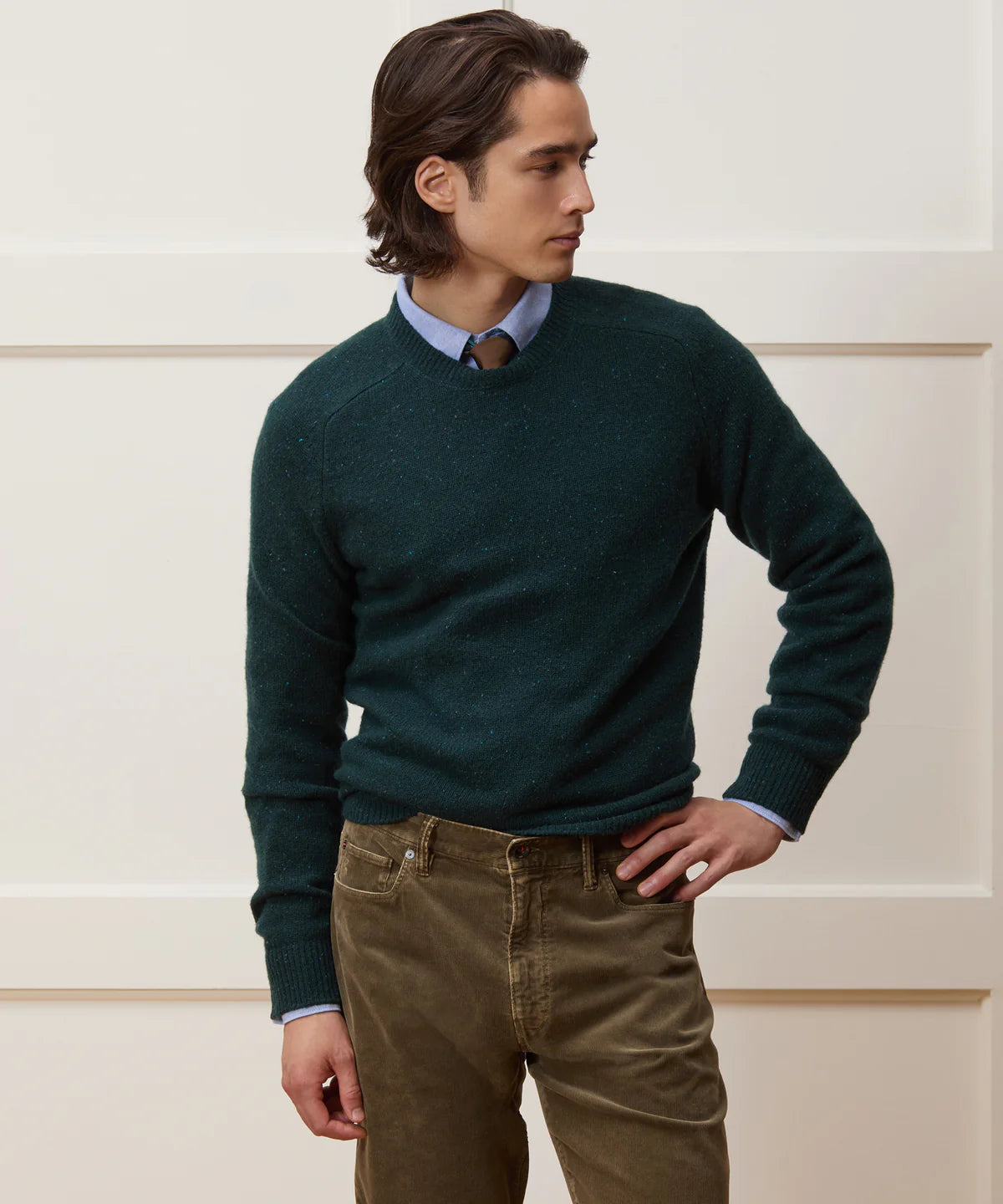 TODD SNYDER DONEGAL CREWNECK IN OAKMOSS in OAKMOSS — view 2
