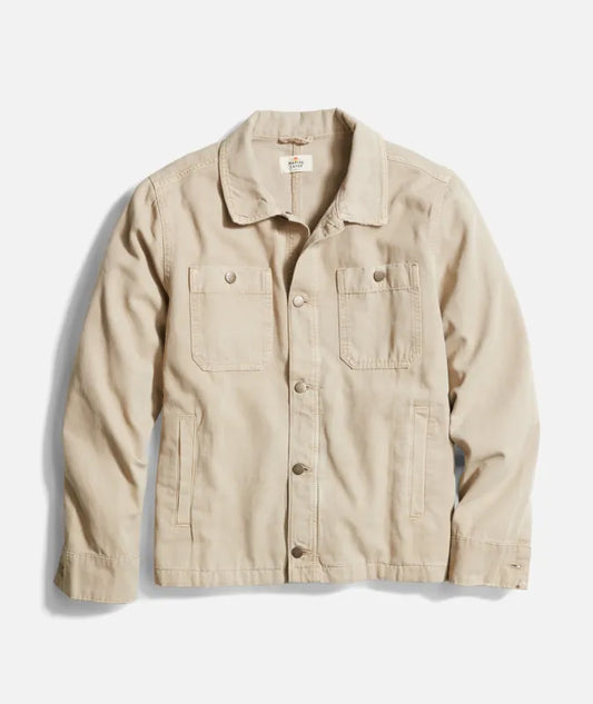 MARINE LAYER PATRICK CANVAS JACKET IN NATURAL