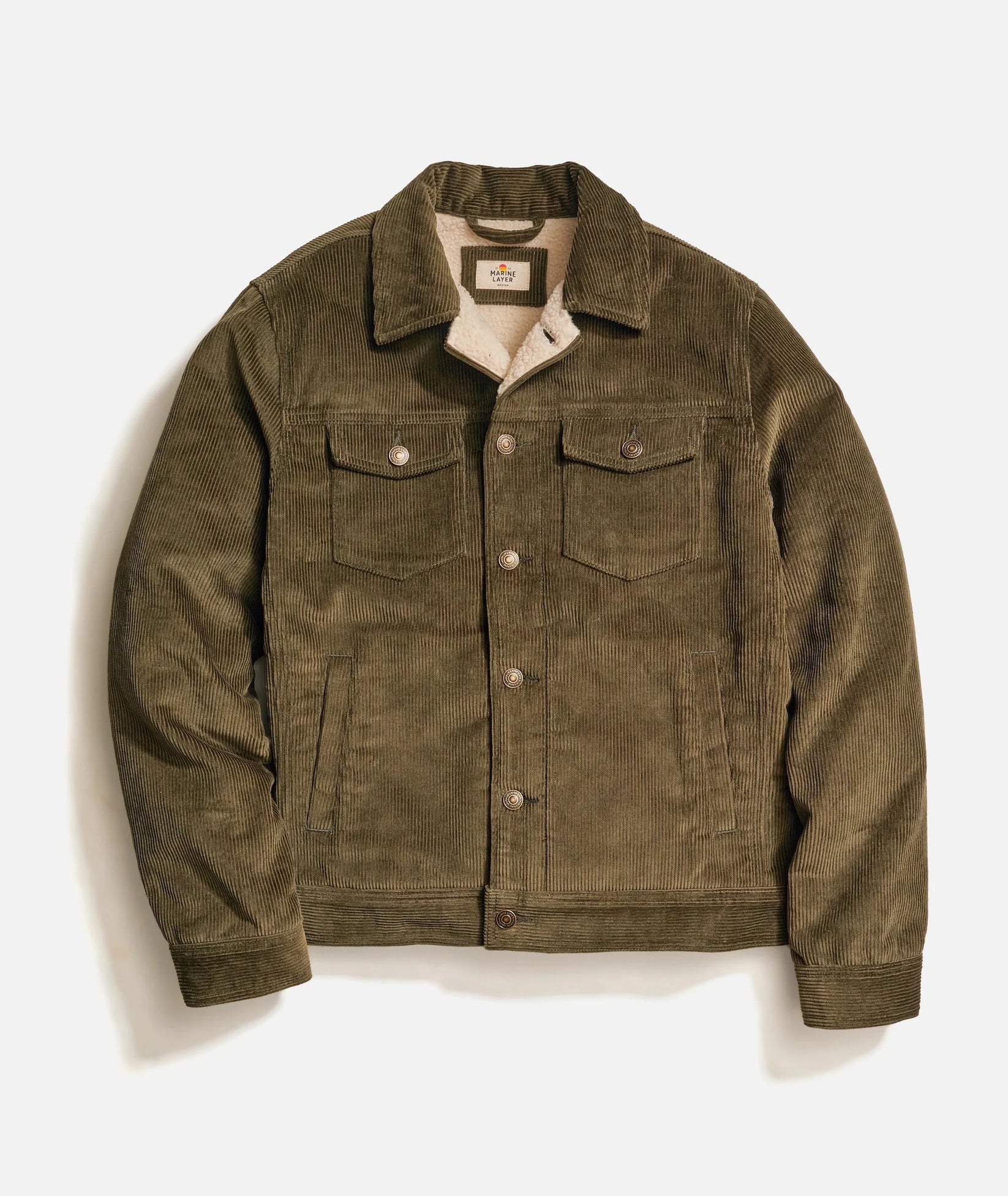 MARINE LAYER BOISE CORDUROY TRUCKER IN FOREST NIGHT in FOREST NIGHT — main product view