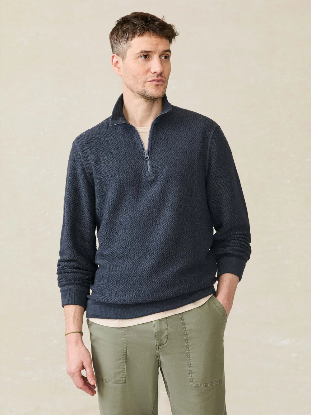 FAHERTY WHITEWATER QUARTER ZIP IN FJORD in FJORD — main product view