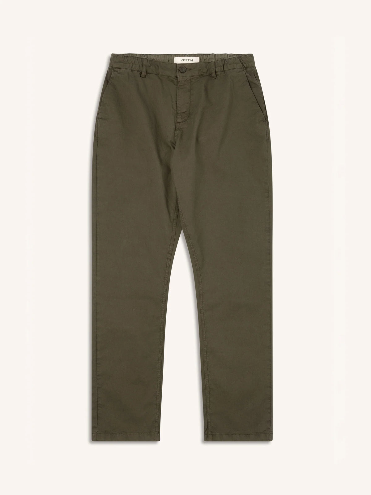KESTIN INVERNESS TROUSER IN DARK OLIVE COTTON TWILL