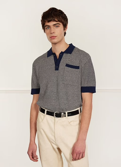 PERCIVAL CASA MARTINI COTTIN POLO IN NAVY in NAVY — view 2