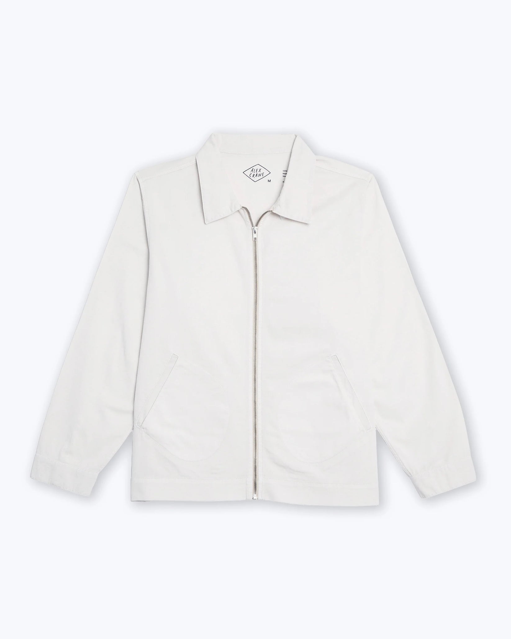 ALEX CRANE TWILL ZIP JACKET IN CREAM in CREAM — view 2