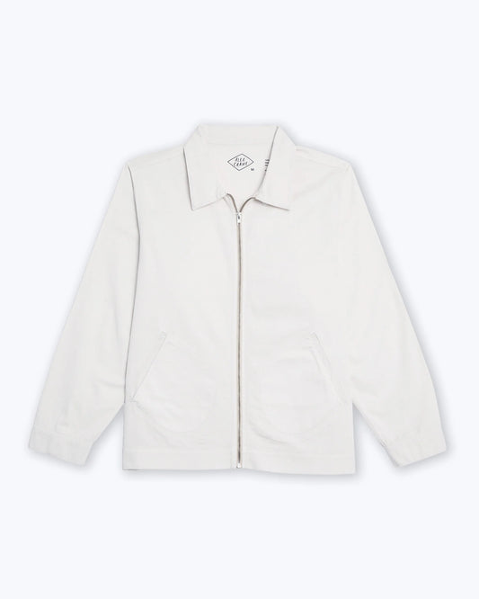 ALEX CRANE TWILL ZIP JACKET IN CREAM