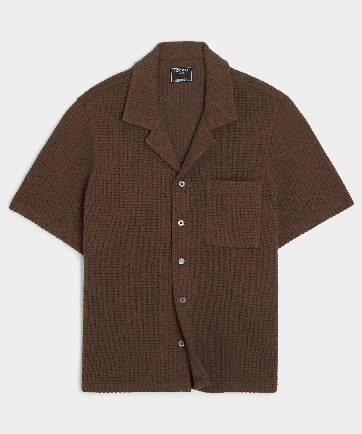 TODD SNYDER RELAXED TEXTURED CABANA POLO IN CIGAR in CIGAR — main product view