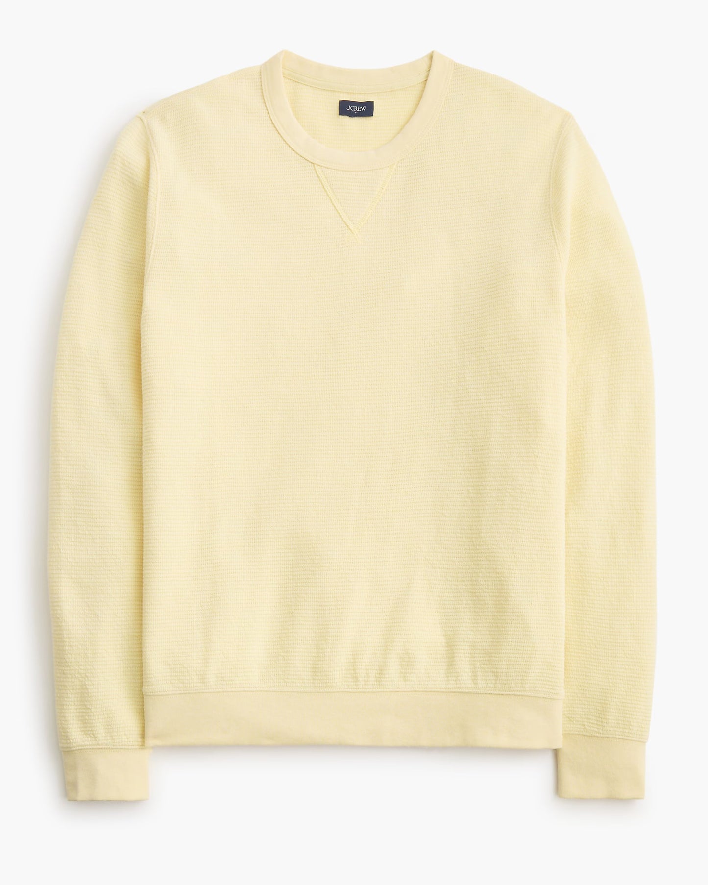 J CREW WAFFLE-KNIT CREWNECK SWEATSHIRT IN HEATHER PALE SUN