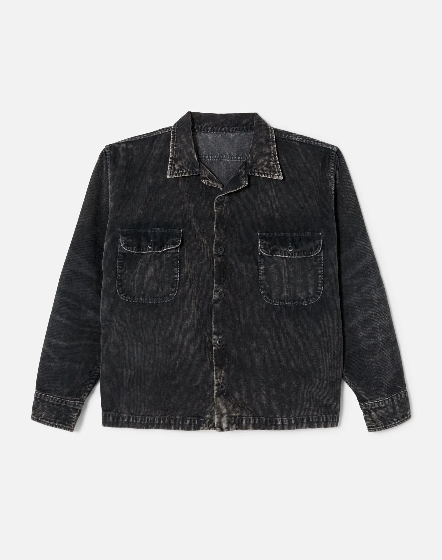 RE/DONE 1950s CORDUROY PLAID STRAIGHT BOTTOM SHIRT IN CHARCOAL AND ASH in CHARCOAL AND ASH — main product view