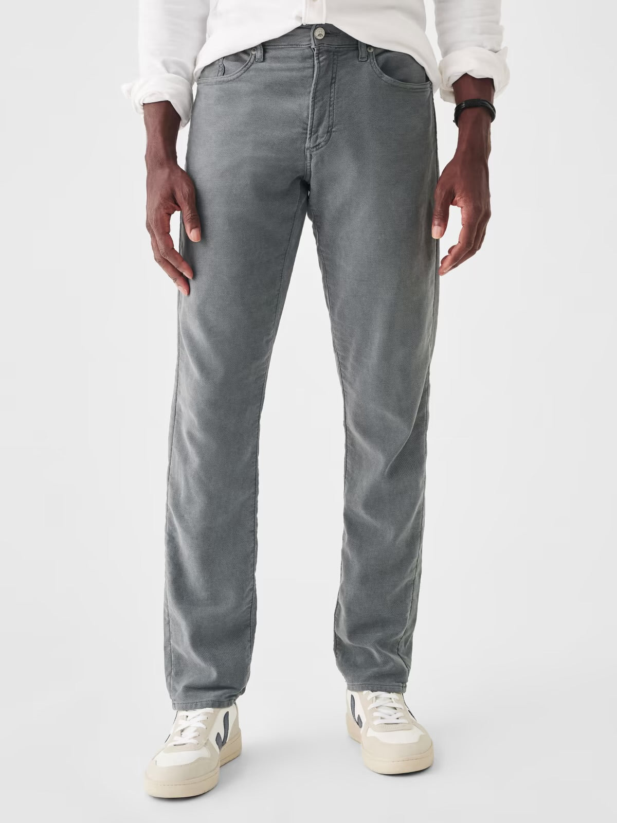 FAHERTY STRETCH TERRY CHINO IN SLATE in SLATE — main product view