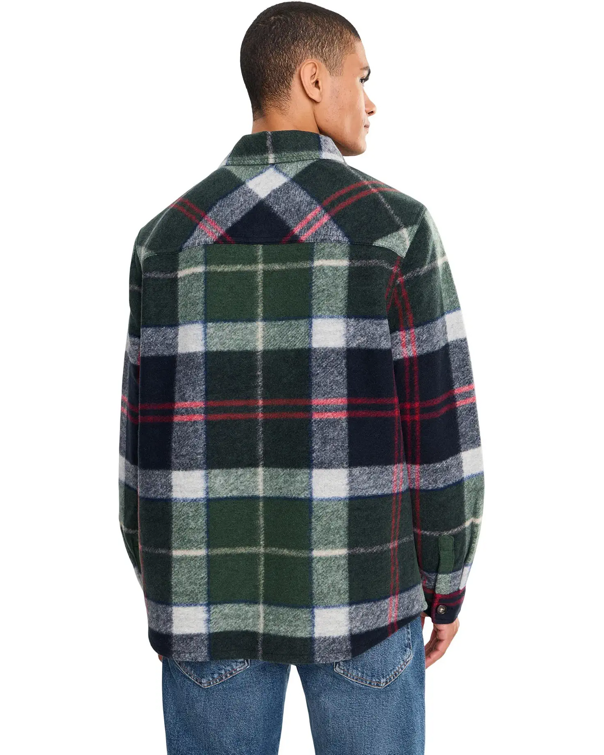 BARBOUR WOODLANE BRUSHED CHECK OVERSHIRT IN EVERGREEN TARTAN