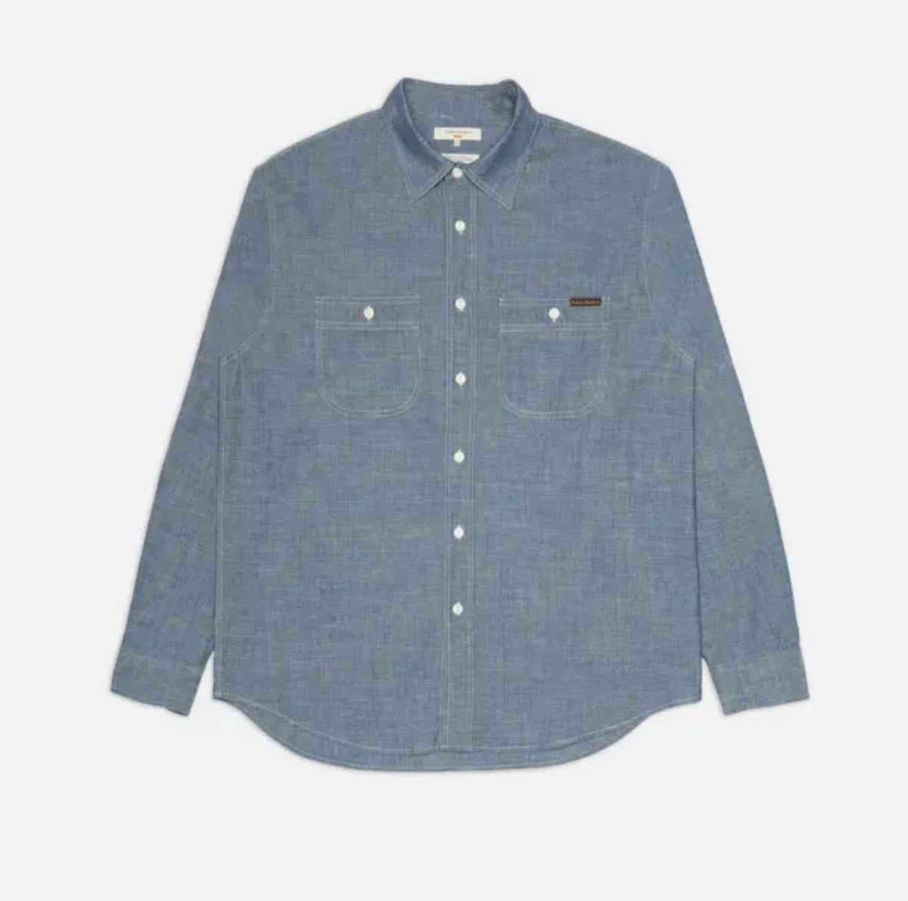 NUDIE JEANS JULIAN WORKER SHIRT IN CHAMBRAY BLUE in CHAMBRAY BLUE — main product view