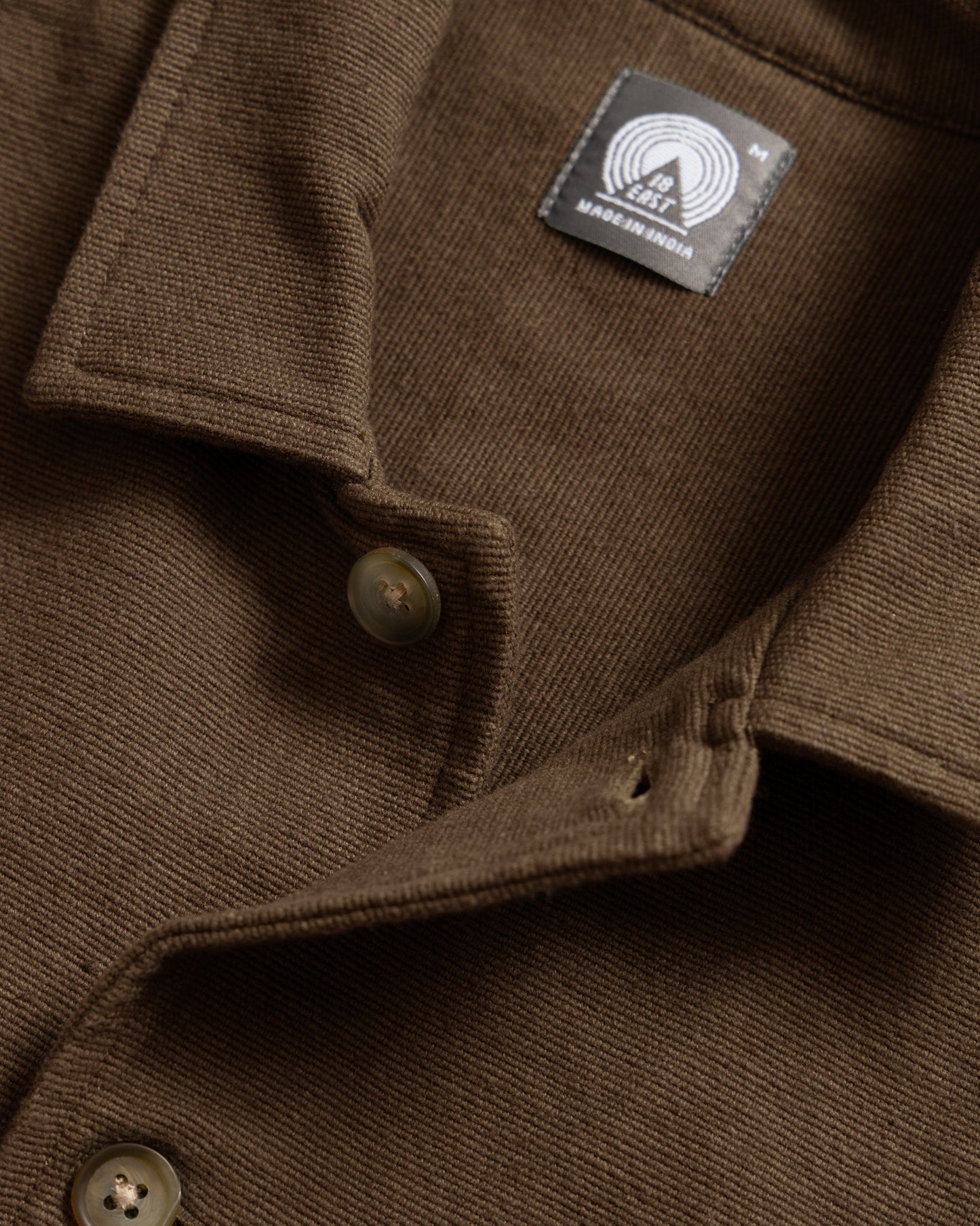 18 EAST SAM SHIRT JACKET IN FONDENTE BROWN HANDSPUN COTTON CANVAS