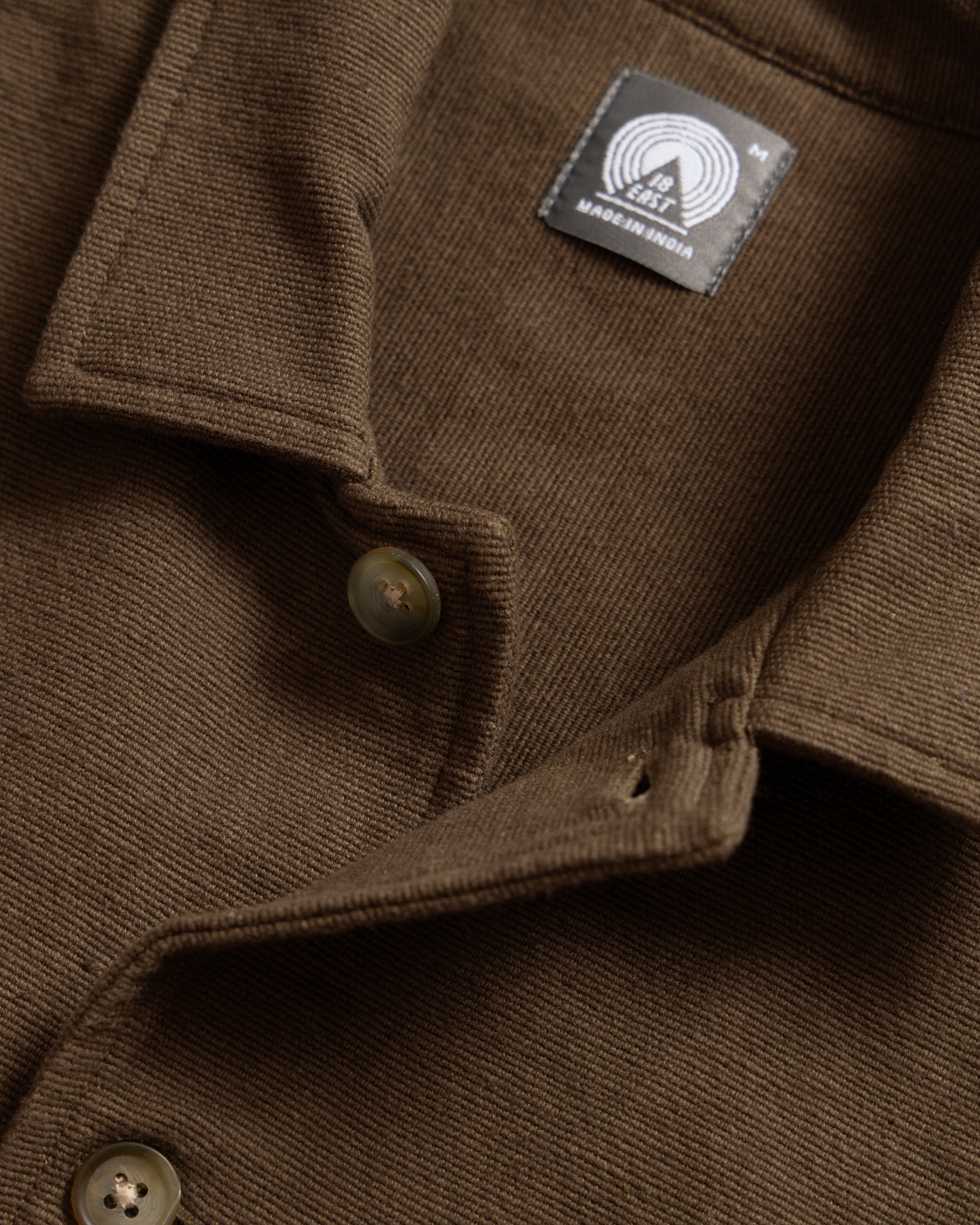 18 EAST SAM SHIRT JACKET IN FONDENTE BROWN HANDSPUN COTTON CANVAS in FONDENTE BROWN HANDSPUN COTTON CANVAS — view 2