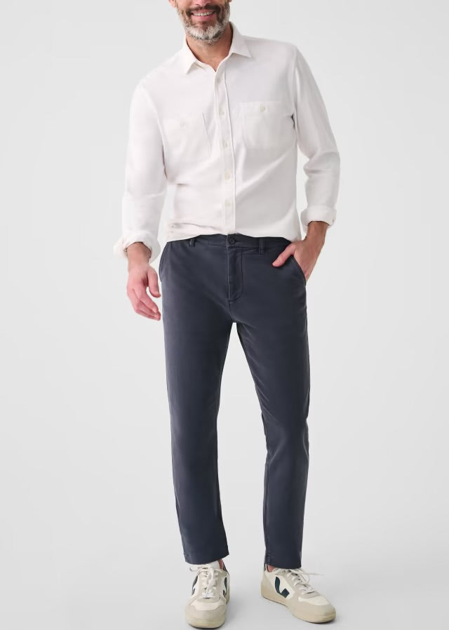 FAHERTY STRETCH TERRY CHINO IN NAVY in NAVY — view 2