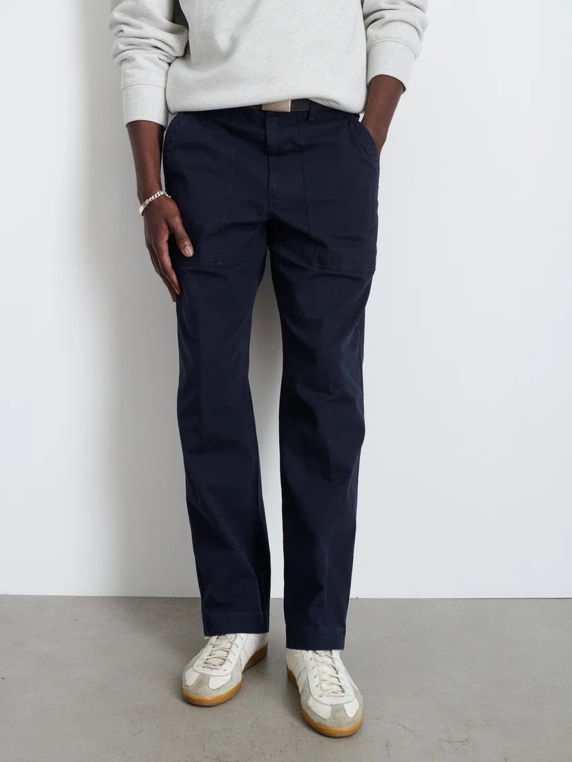 ALEX MILL FIELD PANT IN HERRINGBONE NAVY