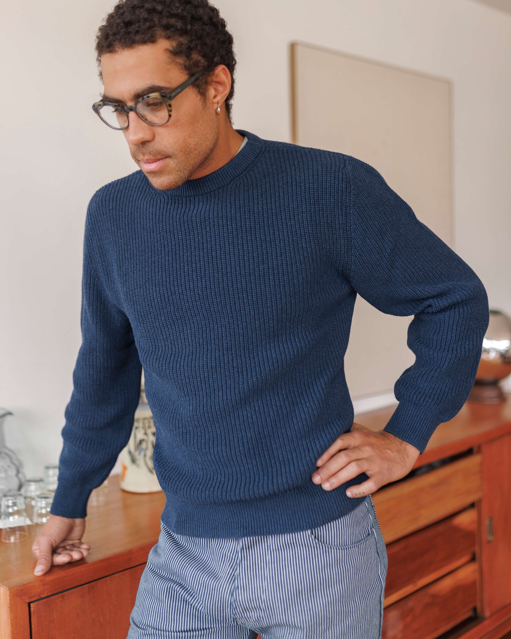 ALEX CRANE BAY SWEATER IN INDIGO in INDIGO — view 2