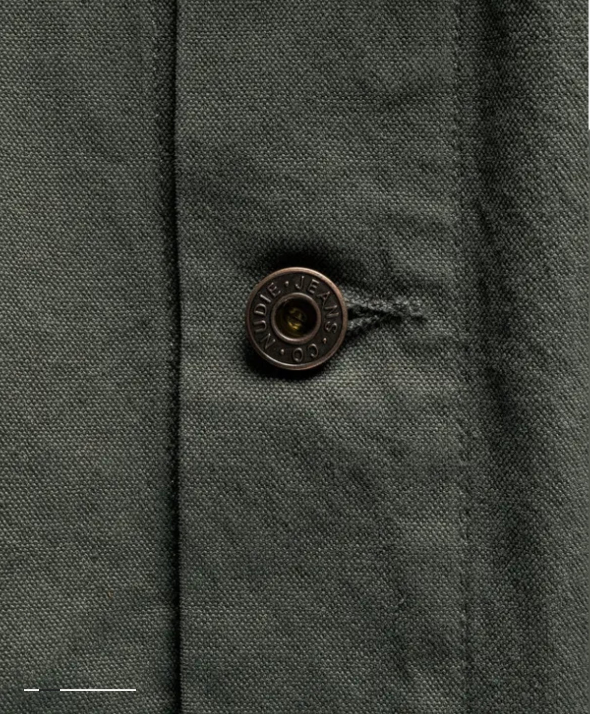 Nudie Jeans NUDIE JEAN HOWIE CHORE JACKET IN DUCK CANVAS GREEN in DUCK CANVAS GREEN — view 3