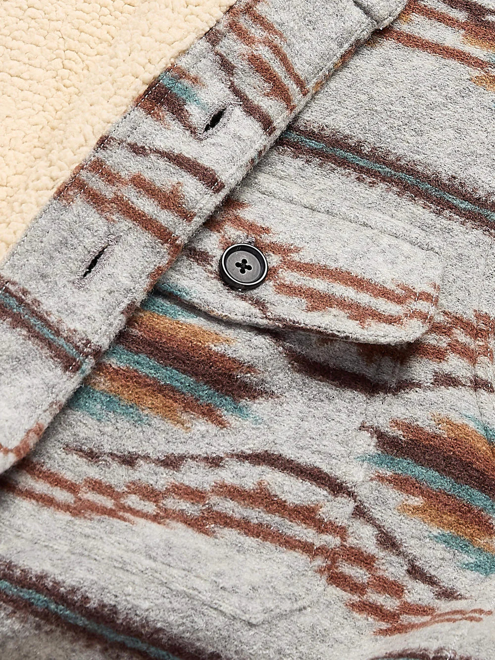 FAHERTY RANGE HIGH PILE FLEECE LINED CPO IN GREY SKIES in GREY SKIES — view 2