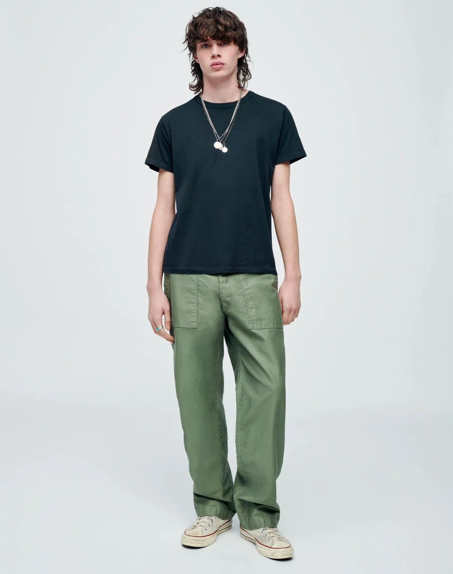 RE/DONE UTILITY PANT IN LODEN in LODEN — view 3