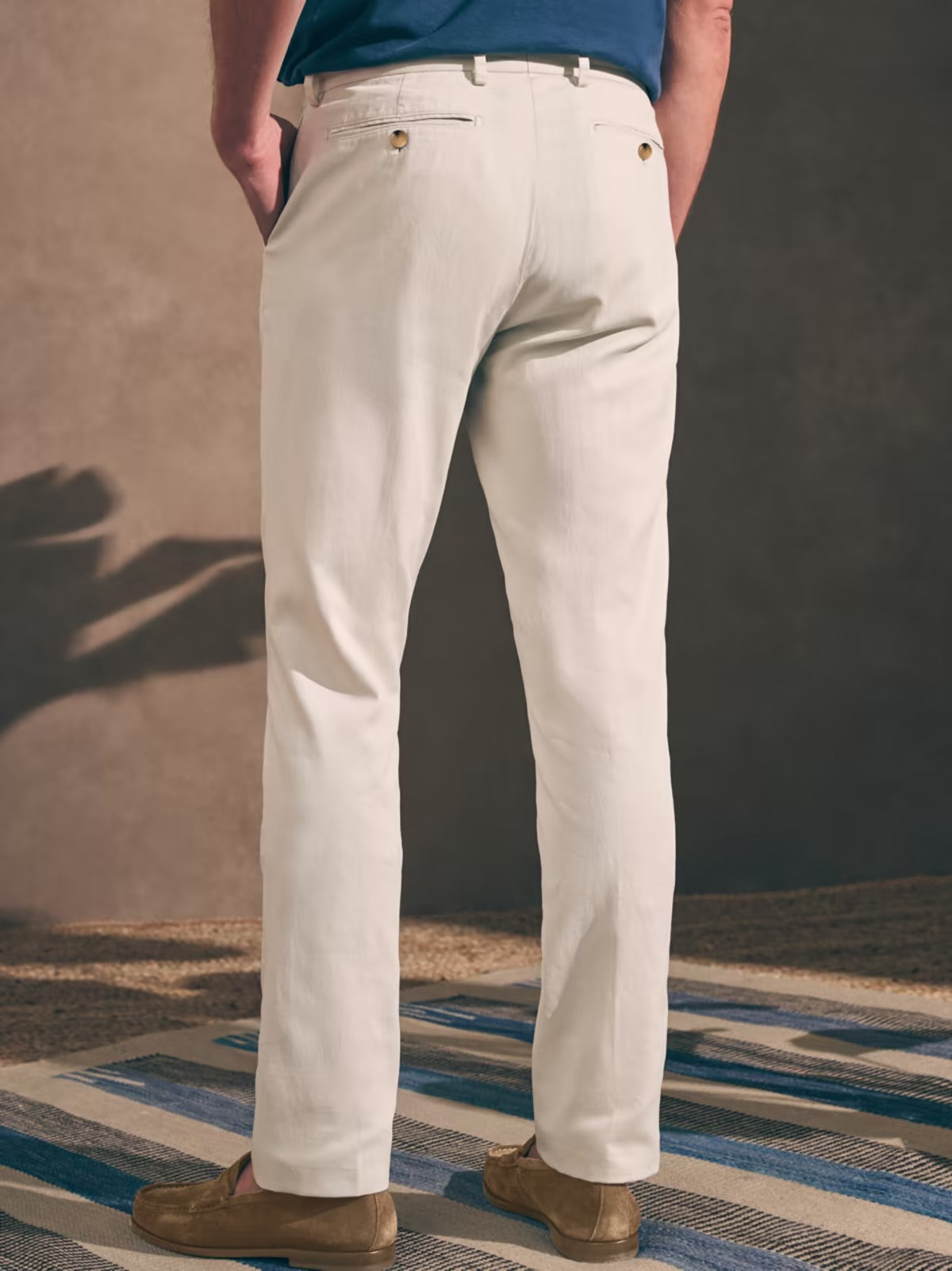 FAHERTY RESERVE ALL-SEASON LINEN TROUSER IN TROPICAL IVORY