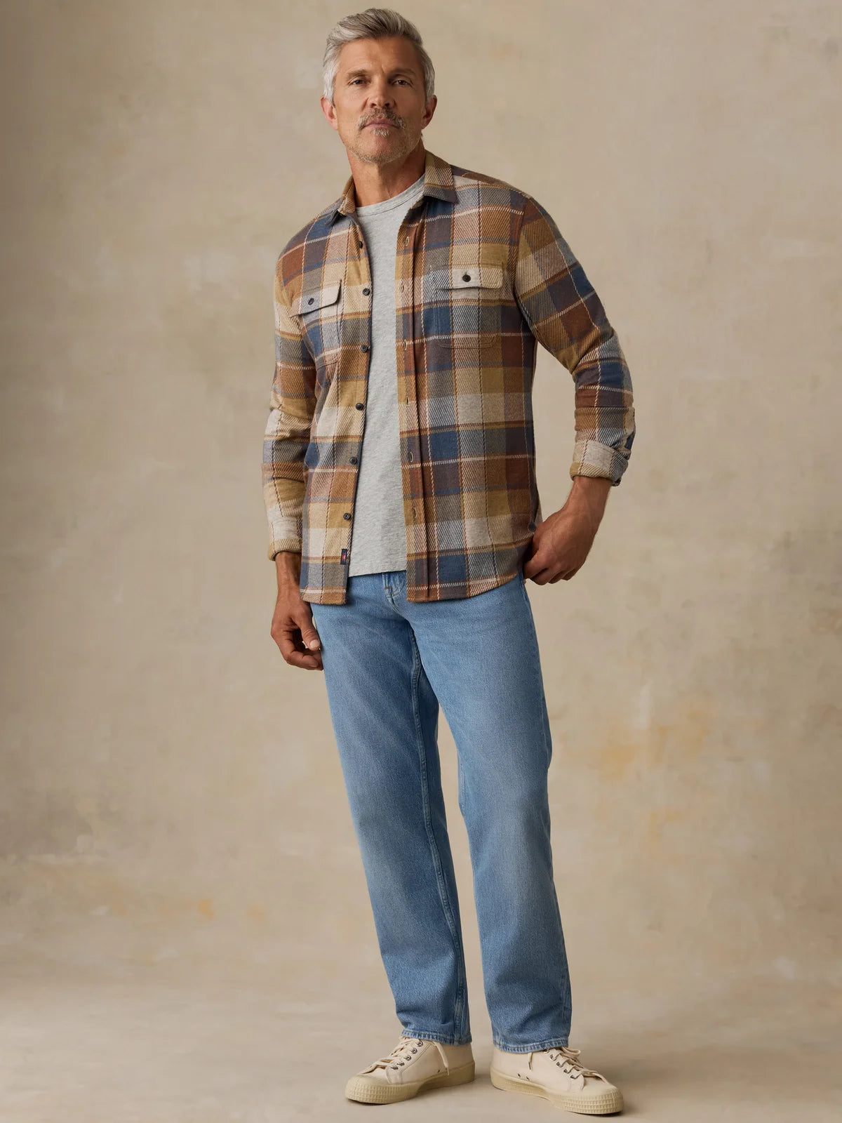 FAHERTY LEGEND SWEATER SHIRT IN BOULDER CREEK PLAID in BOULDER CREEK PLAID — view 2