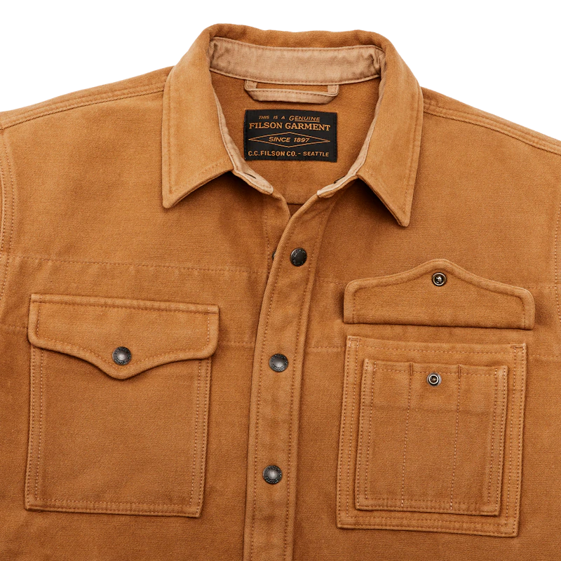 FILSON BEARTOOTH JAC-SHIRT IN GOLDEN BROWN MULTI STRIPE in GOLDEN BROWN MULTI STRIPE — view 4