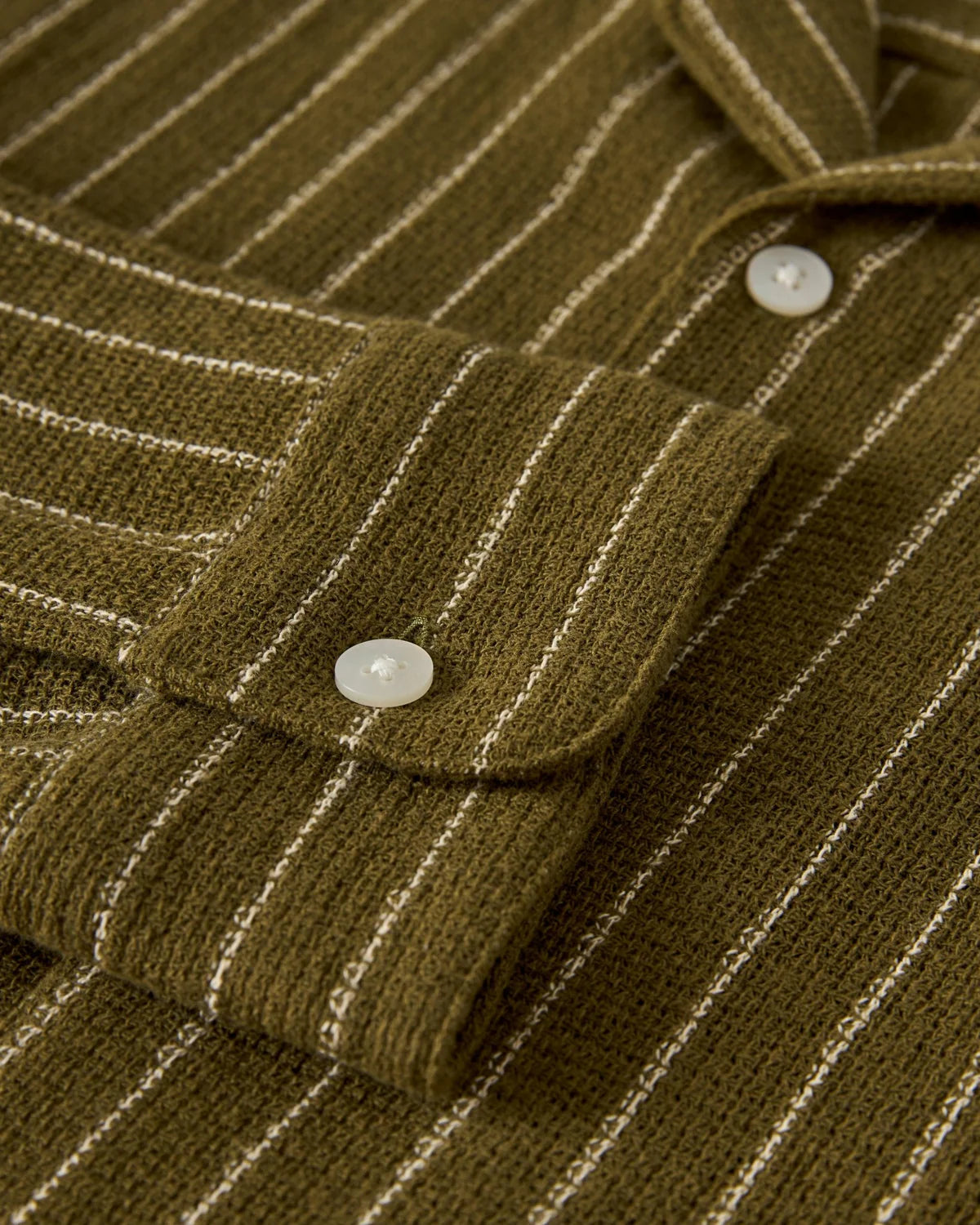 DANDY DEL MAR THE PALMA LONG SLEEVE SHIRT IN ARBEQUINA STRIPE in ARBEQUINA STRIPE — view 2