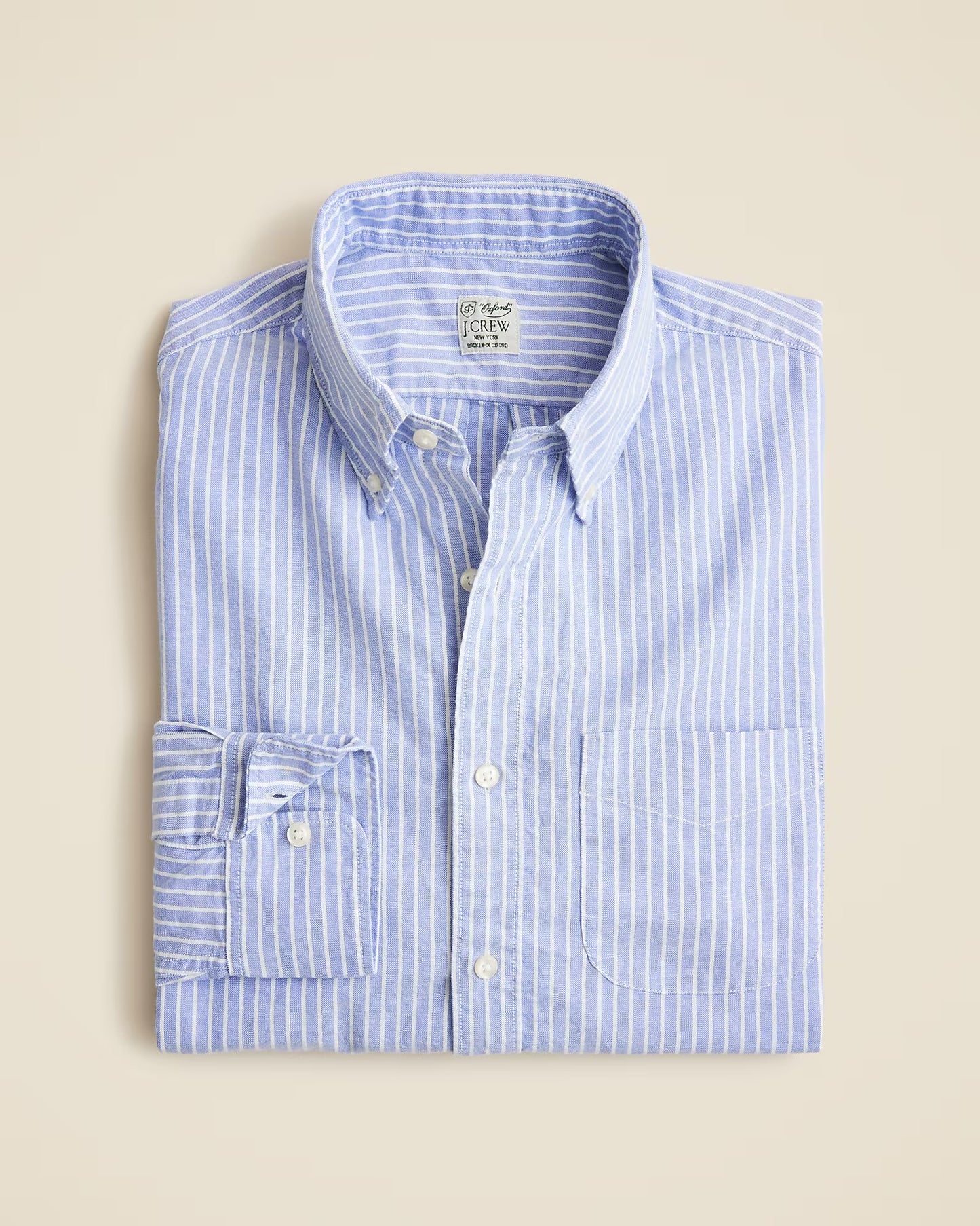J CREW BROKEN-IN OXFORD SHIRT IN RYAN WHITE PERI