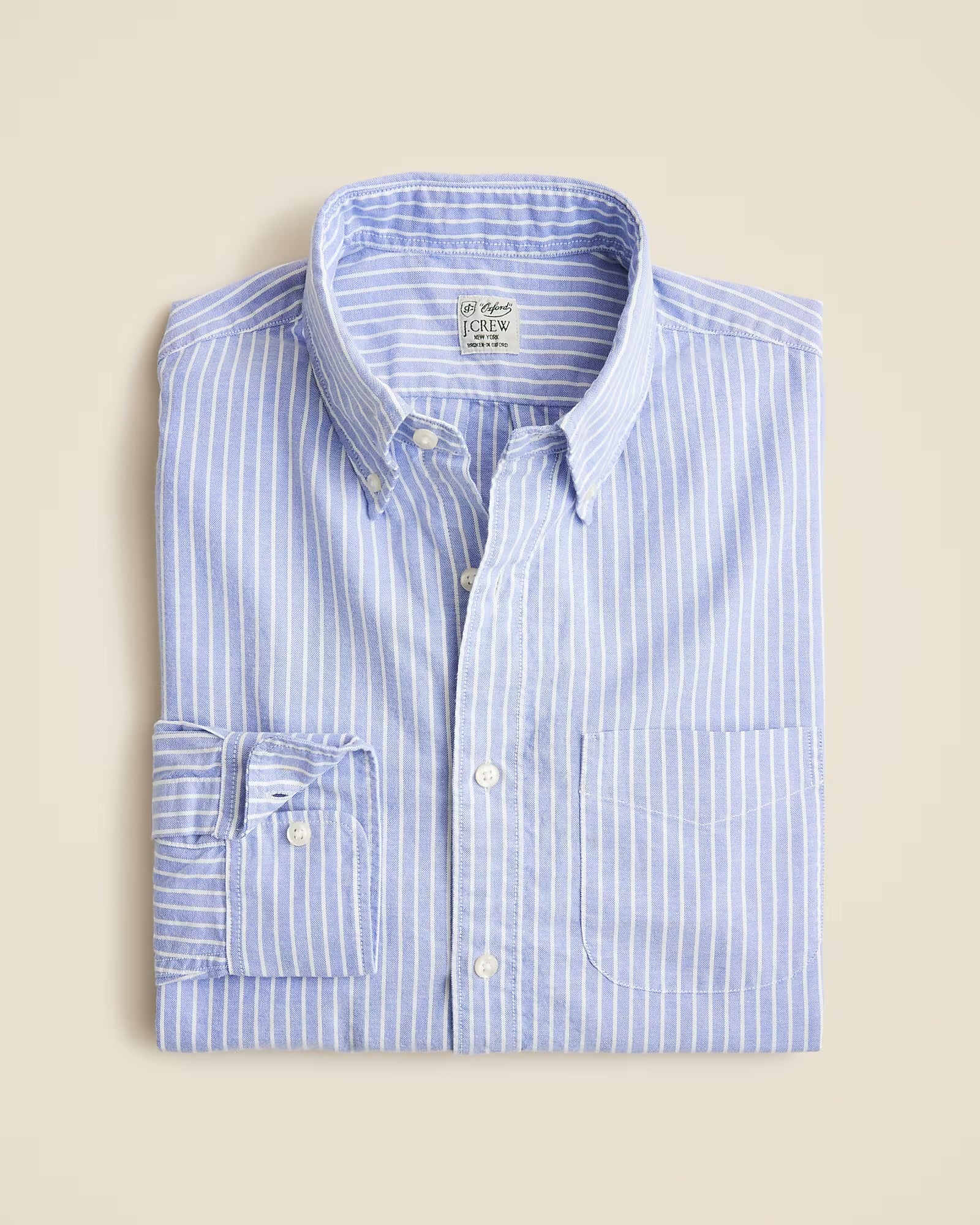 J. Crew J CREW BROKEN-IN OXFORD SHIRT IN RYAN WHITE PERI in RYAN WHITE PERI — main product view