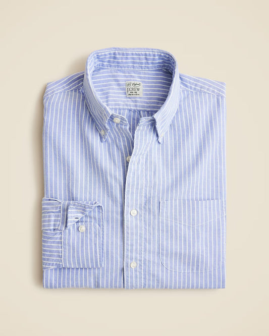 J CREW BROKEN-IN OXFORD SHIRT IN RYAN WHITE PERI