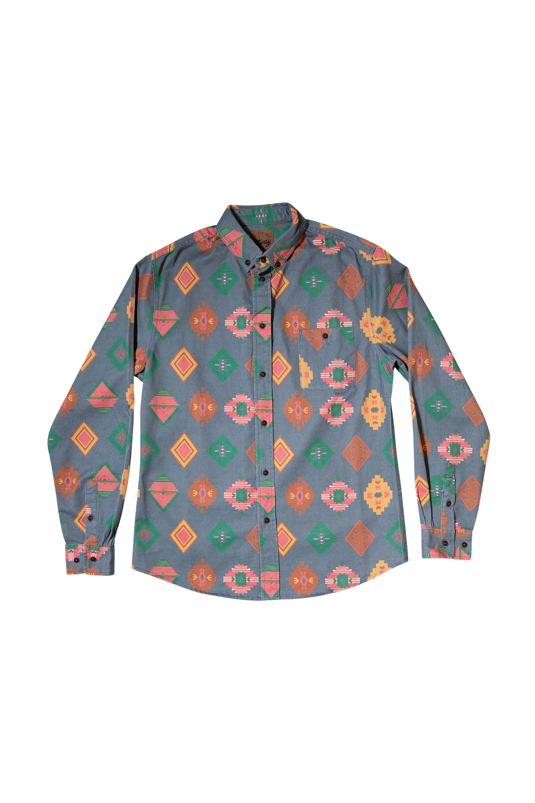 OTTWAY THE LABEL RIVERSTON LONG SLEEVE SHIRT IN VINTAGE PRINT