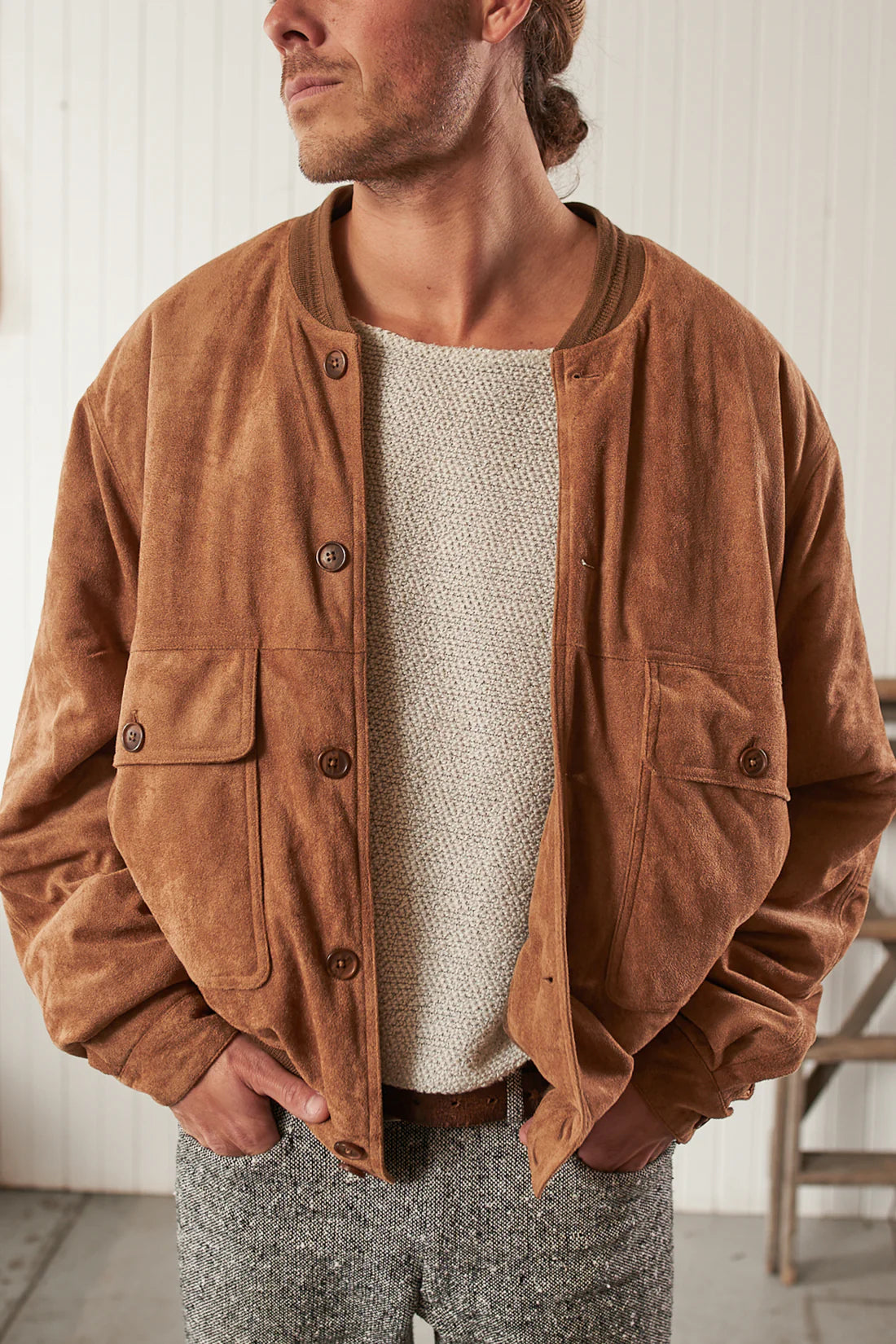 OTTWAY THE LABEL BILLY BOMBER IN BROWN in BROWN — view 2