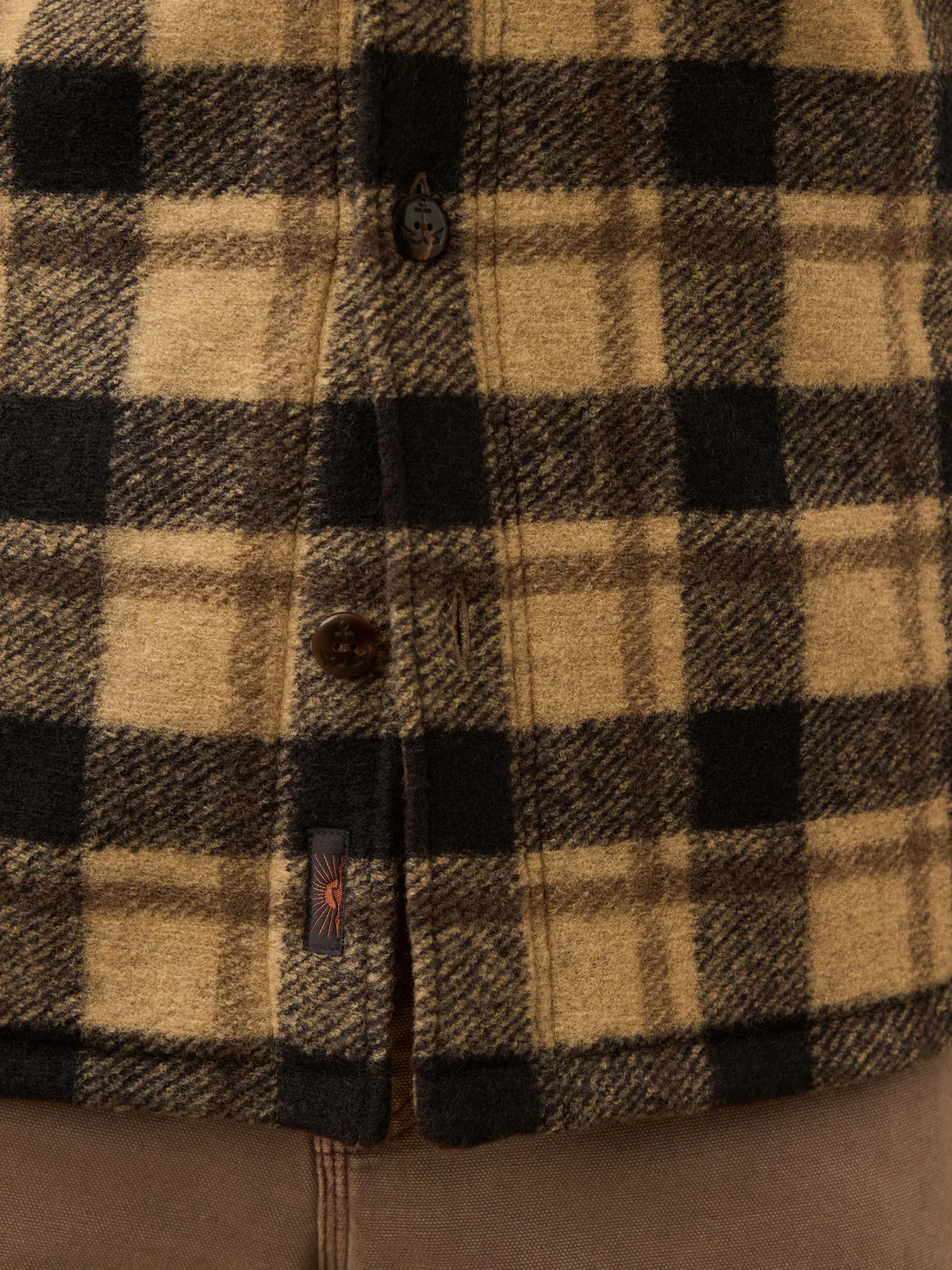 FAHERTY RANGE FLEECE LINED CPO IN SHADOW EARTH PLAID in SHADOW EARTH PLAID — view 3