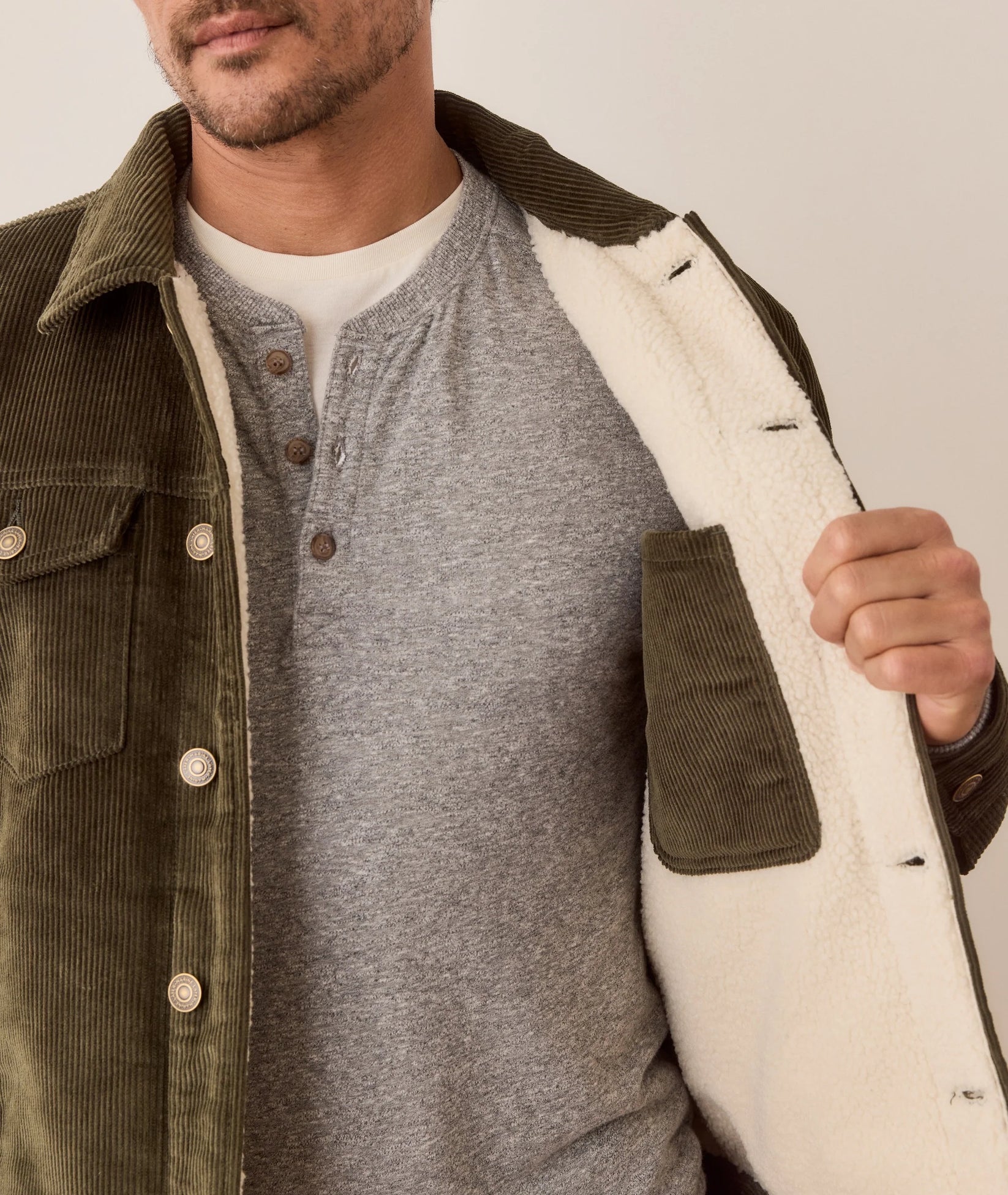 MARINE LAYER BOISE CORDUROY TRUCKER IN FOREST NIGHT in FOREST NIGHT — view 3