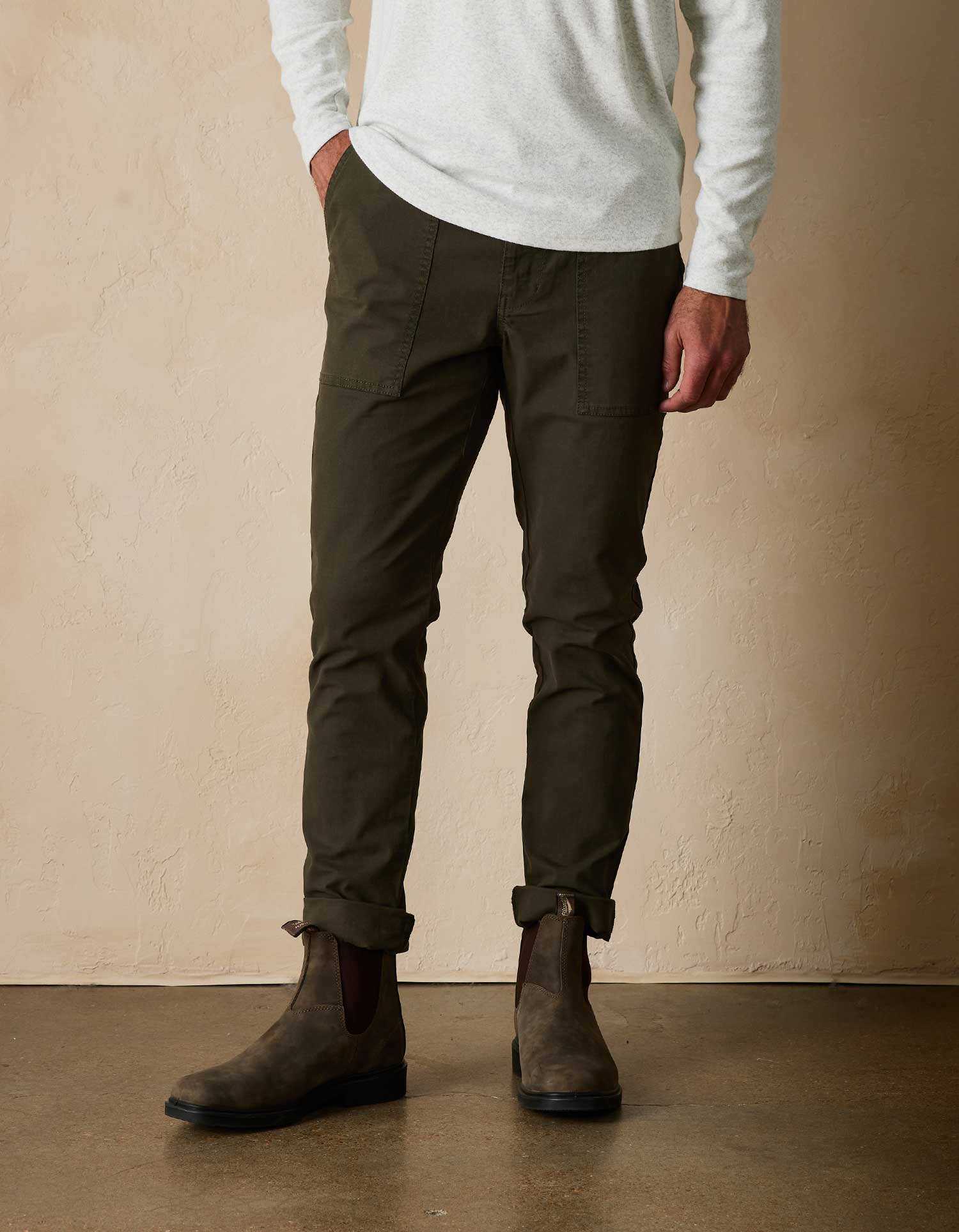 THE NORMAL BRAND JAMES PANT IN DUSTY OLIVE in DUSTY OLIVE — view 2