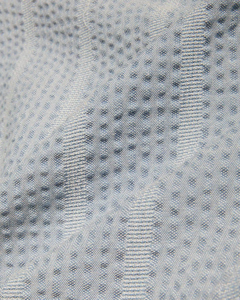 CORRIDOR STRIPED SEERSUCKER IN INDIGO in INDIGO — view 3