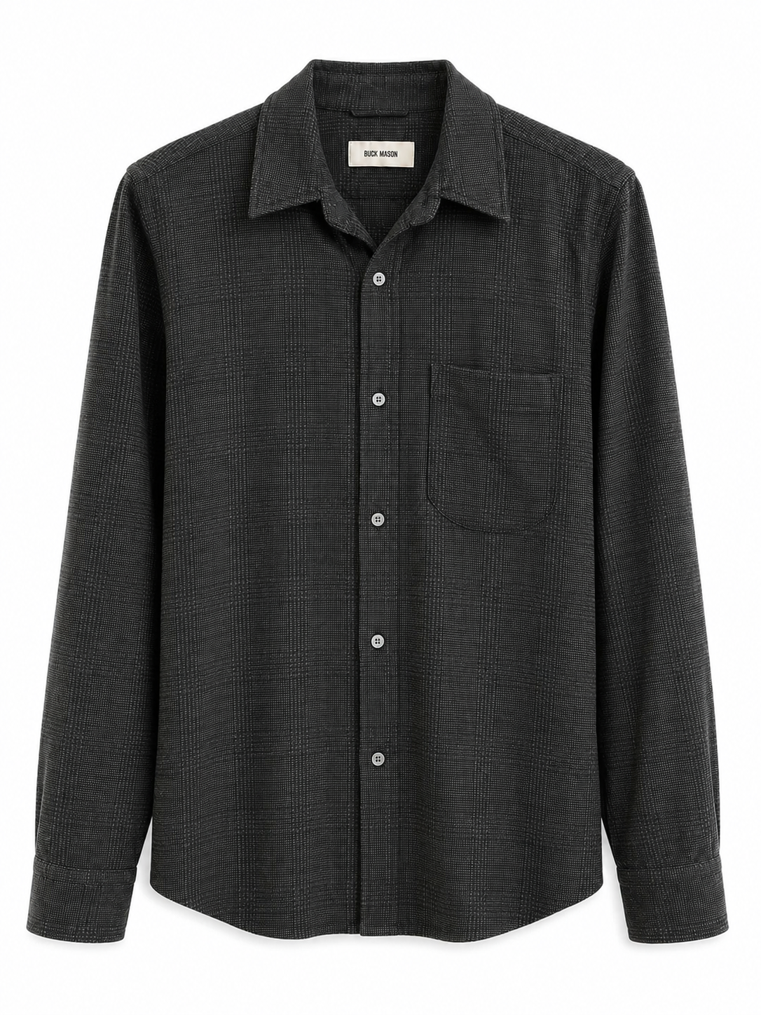 BUCK MASON PACIFIC TWILL ONE POCKET SHIRT IN DARK CHARCOAL PLAID in DARK CHARCOAL PLAID — main product view