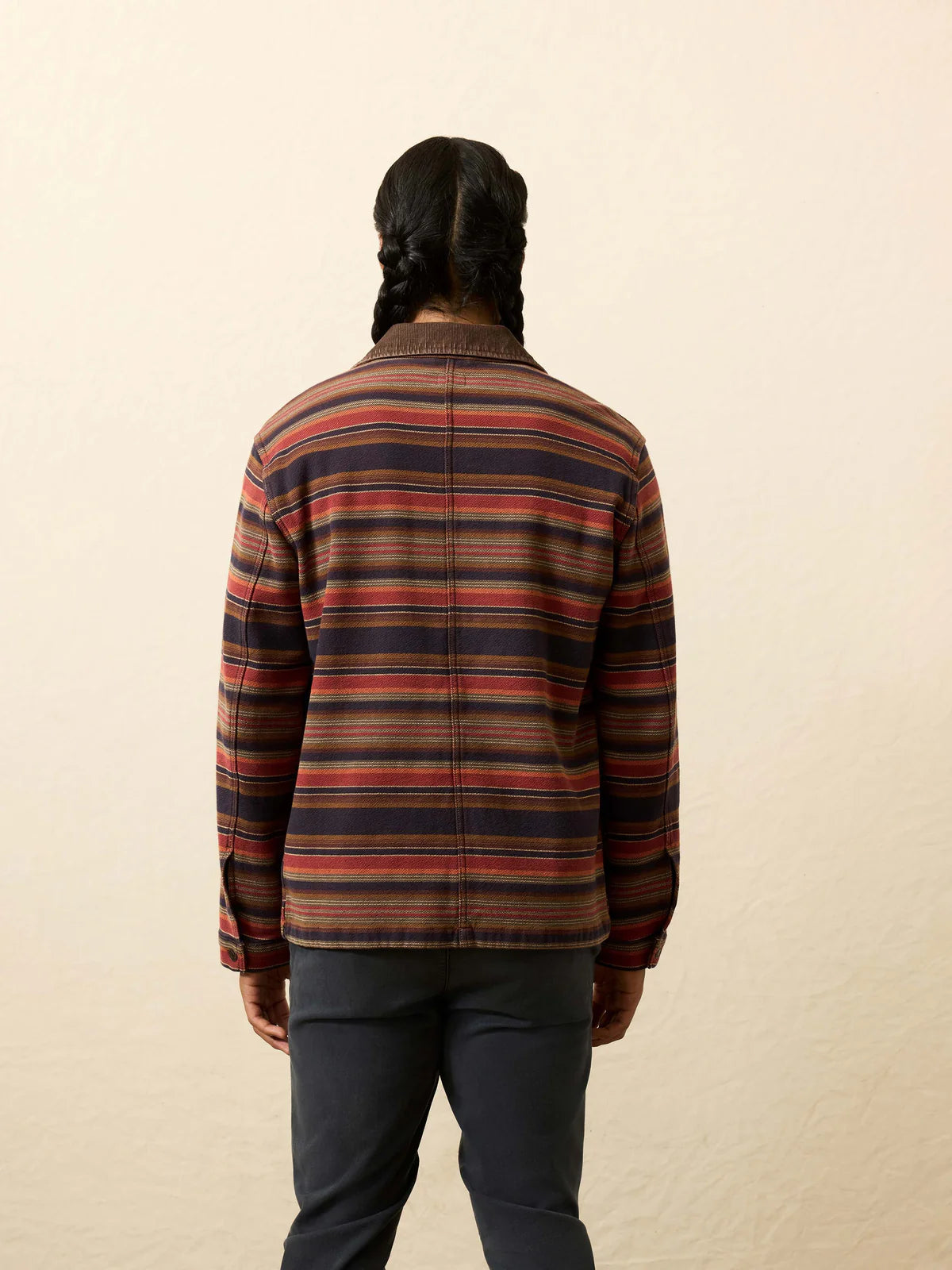 FAHERTY HIGH RIDGE TWILL STUDIO JACKET IN NIGHT TIME FIRE in NIGHT TIME FIRE — view 2