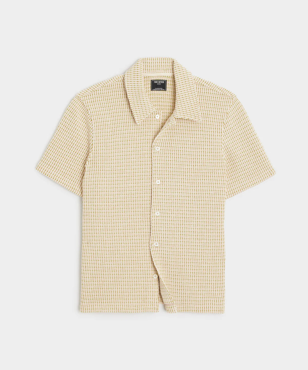 TODD SNYDER TEXTURED KNIT CABANA POLO IN COASTAL WHITE in COASTAL WHITE — main product view