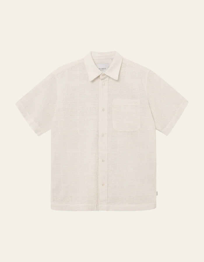 LES DEUX CHARLIE SS KNIT SHIRT IN LIGHT IVORY