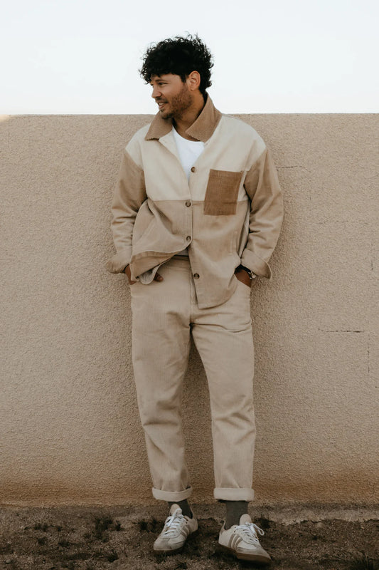 Ottway the Label - OTTWAY THE LABEL REIS CORD SHIRT/JACKET IN CREAMWOOD - Rent With Thred